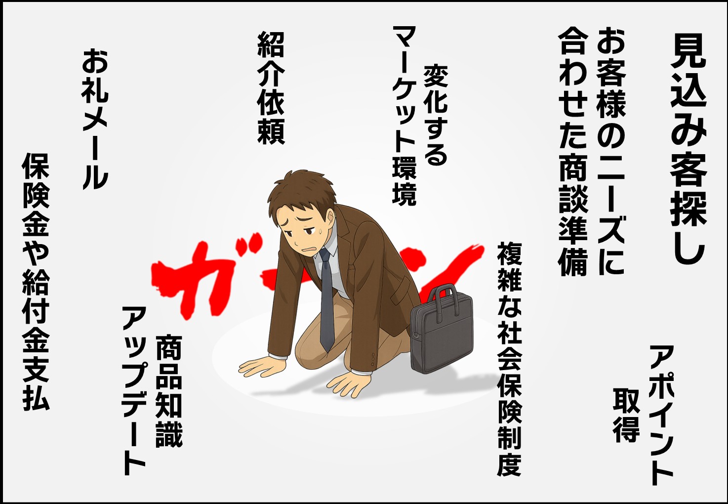 がっかりする保険募集人